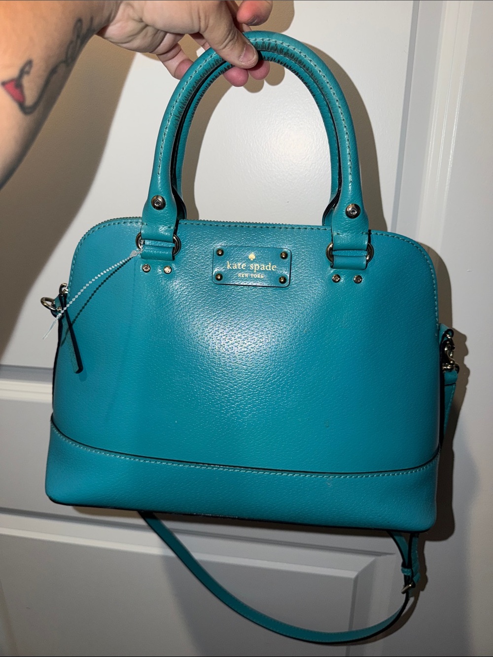 Kate Spade Teal Dome Satchel with Detachable Strap